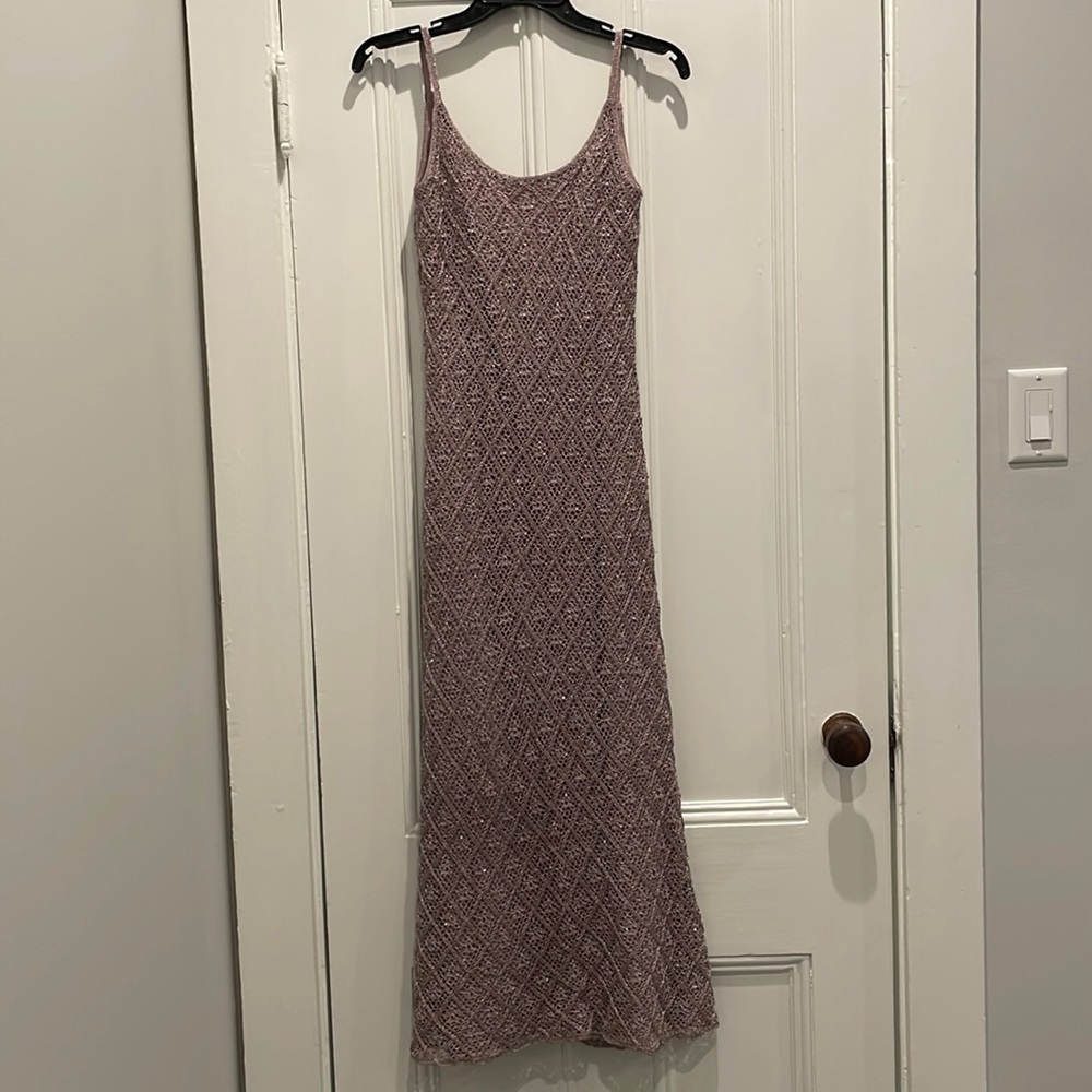 Carmen Marc Valvo purple sparkly evening dress size s with matching jacket